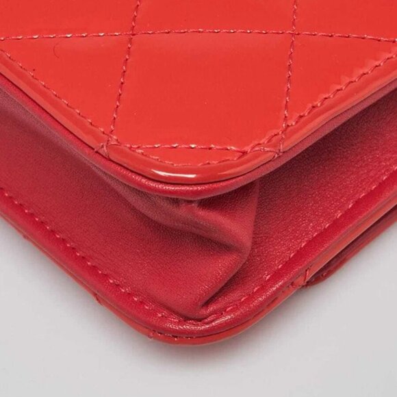 Chanel Pink Quilted Patent Leather Classic WOC Clutch Bag - Picture 9 of 12